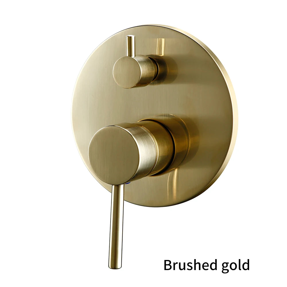 Black & Gold Brass 2-Way Concealed Shower Valve Mixer