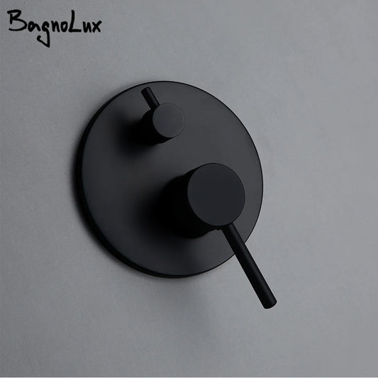 Black & Gold Brass 2-Way Concealed Shower Valve Mixer