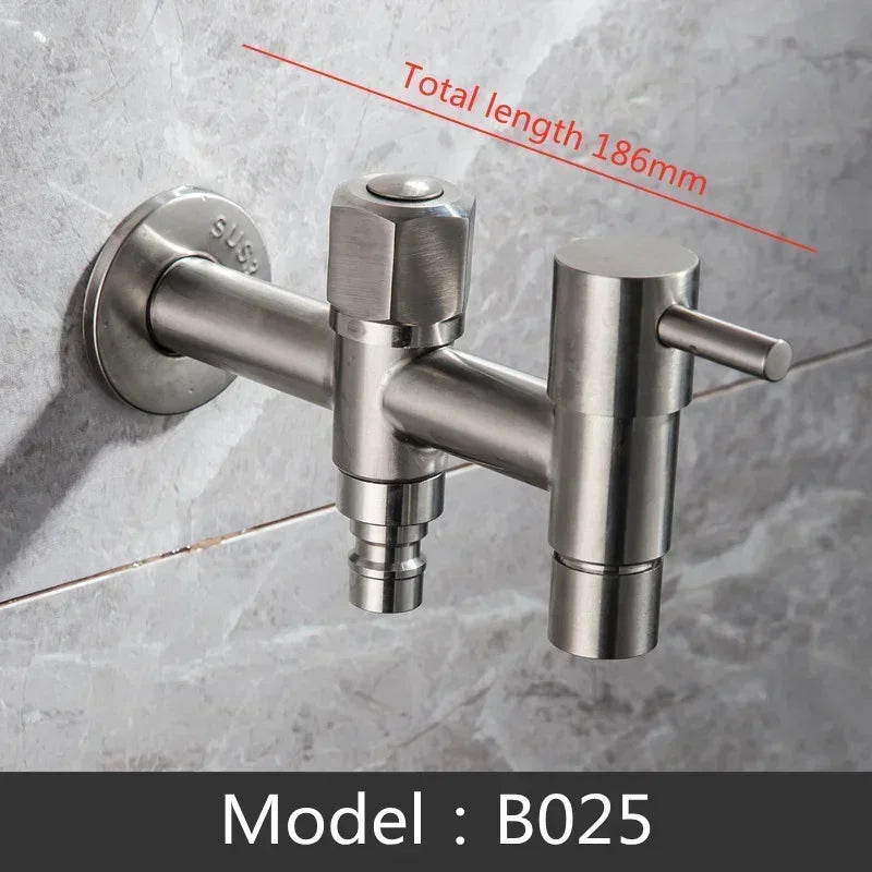 304 Stainless Steel Wall Mount Garden Faucet Brushed Outdoor Tap