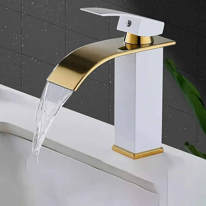 Luxury Waterfall Bathroom Faucet – Hot & Cold, Stainless Steel