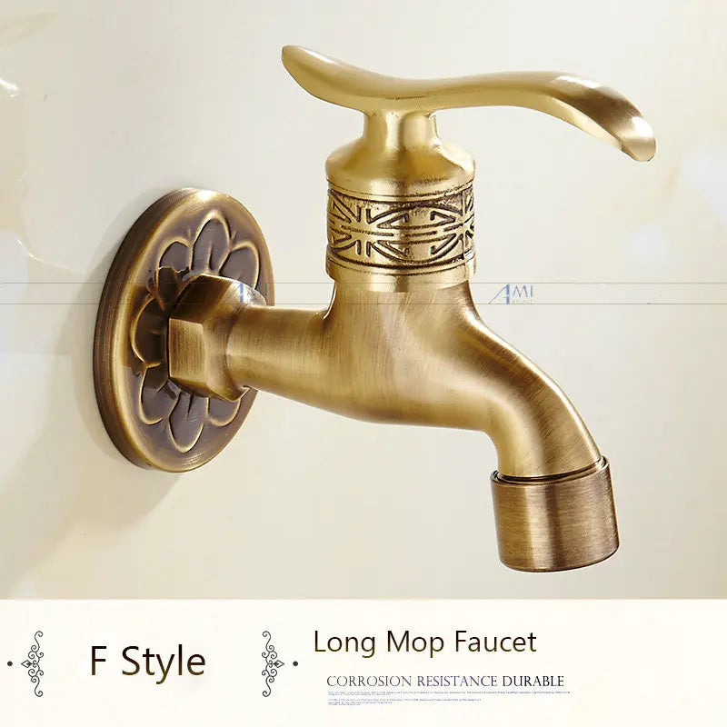 Antique Brass Dragon Garden Faucet – Outdoor Single Cold Tap