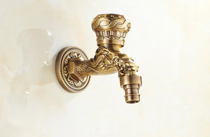 Antique Brass Dragon Garden Faucet – Outdoor Single Cold Tap