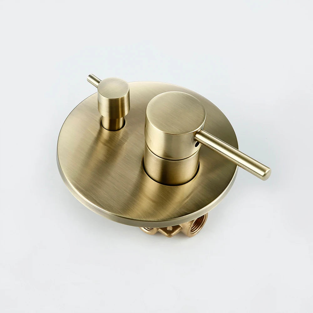 Black & Gold Brass 2-Way Concealed Shower Valve Mixer