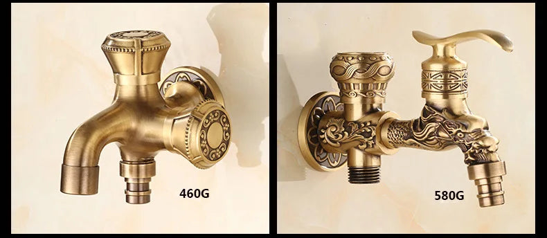 Antique Brass Dragon Garden Faucet – Outdoor Single Cold Tap