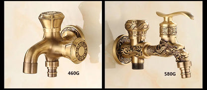 Antique Brass Dragon Garden Faucet – Outdoor Single Cold Tap