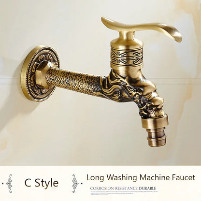 Antique Brass Dragon Garden Faucet – Outdoor Single Cold Tap