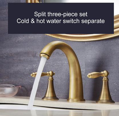 Antique Bronze Double Handle Bath Faucet