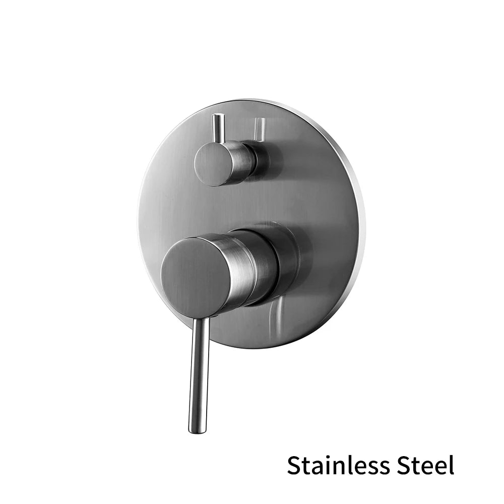 Black & Gold Brass 2-Way Concealed Shower Valve Mixer