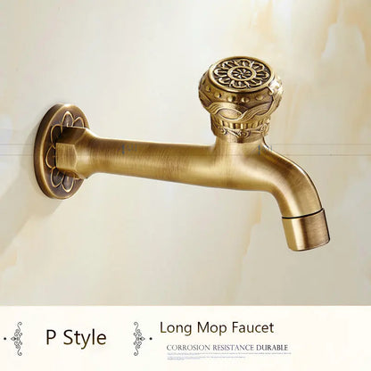 Antique Brass Dragon Garden Faucet – Outdoor Single Cold Tap