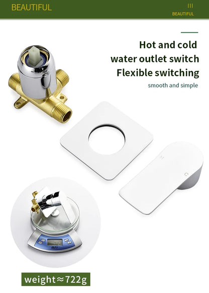 Wall-Mounted Waterfall Basin Faucet – Chrome Brass Single Handle