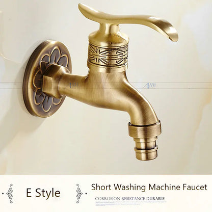 Antique Brass Dragon Garden Faucet – Outdoor Single Cold Tap