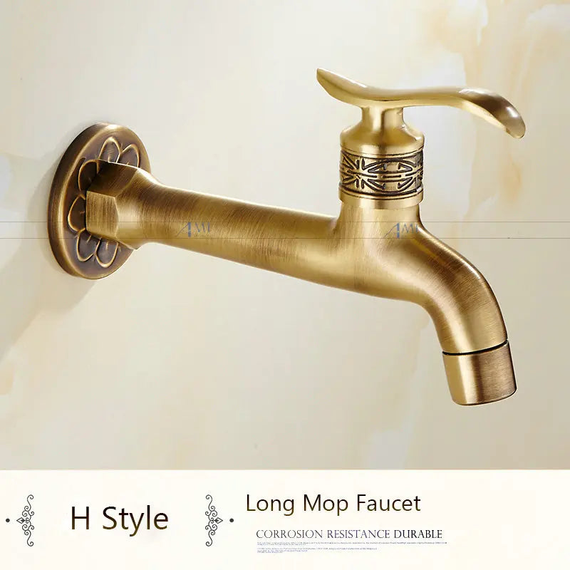 Antique Brass Dragon Garden Faucet – Outdoor Single Cold Tap