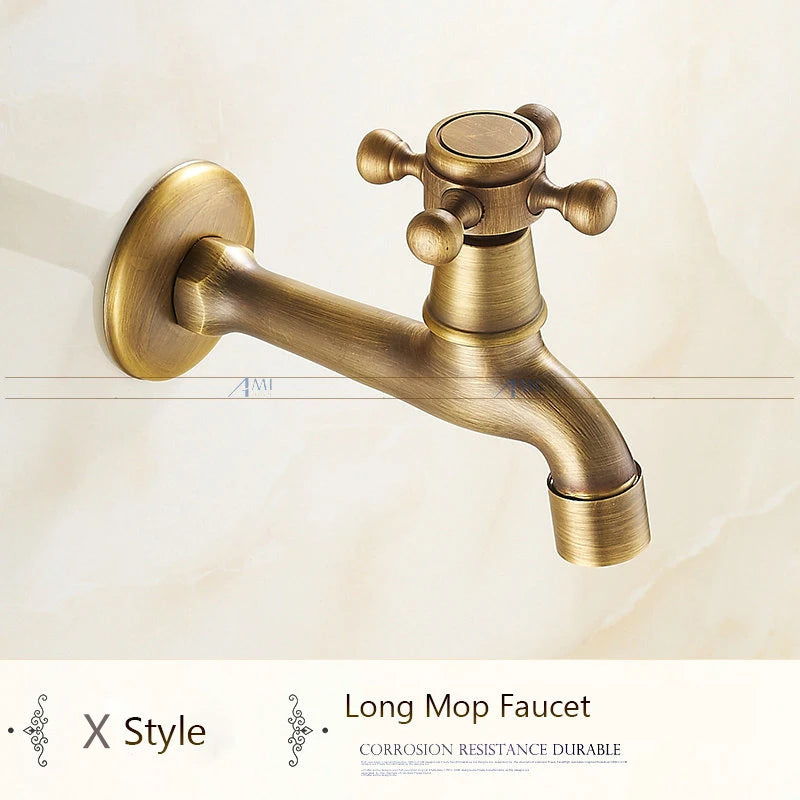 Antique Brass Dragon Garden Faucet – Outdoor Single Cold Tap