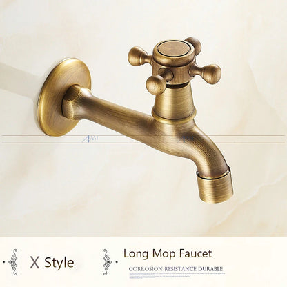 Antique Brass Dragon Garden Faucet – Outdoor Single Cold Tap