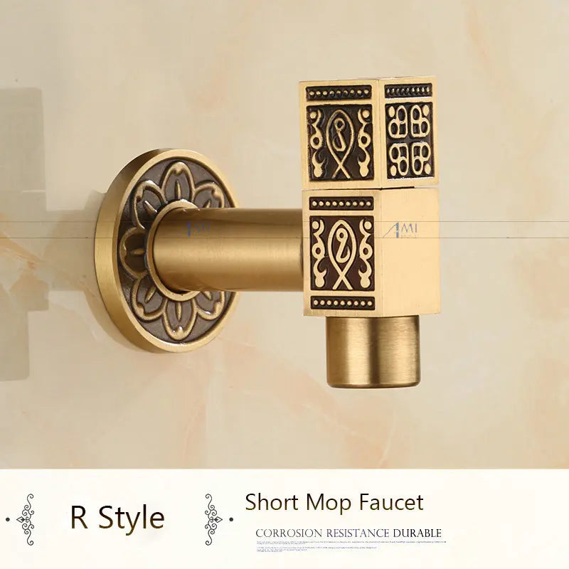Antique Brass Dragon Garden Faucet – Outdoor Single Cold Tap