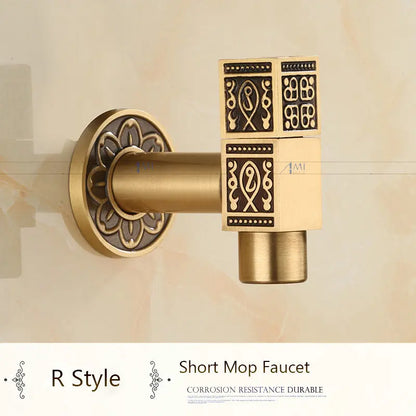 Antique Brass Dragon Garden Faucet – Outdoor Single Cold Tap