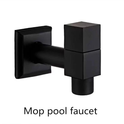 Black Brass Wall Mount Faucet G1/2 Tap Garden Washing Machine Use