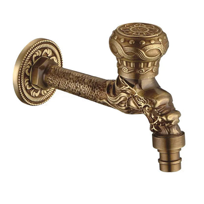 Antique Brass Dragon Garden Faucet – Outdoor Single Cold Tap