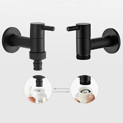 Black Brass Wall Mount Faucet G1/2 Tap Garden Washing Machine Use