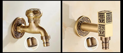 Antique Brass Dragon Garden Faucet – Outdoor Single Cold Tap