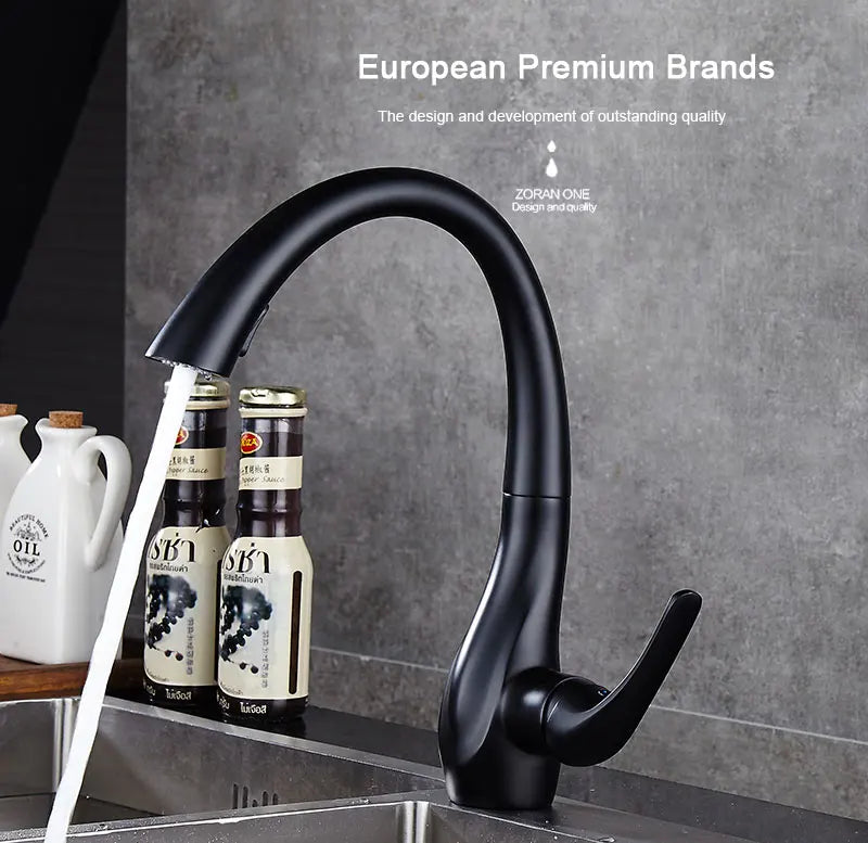 BAKALA Pull-Out Kitchen Faucet – Single Handle, 360° Swivel, Hot & Cold