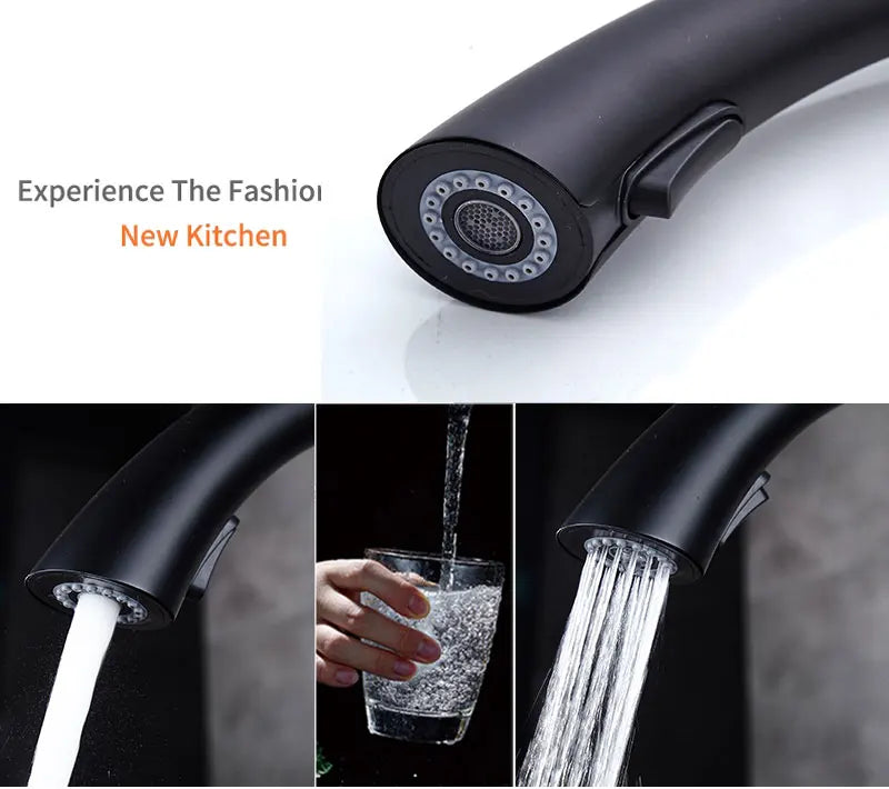 BAKALA Pull-Out Kitchen Faucet – Single Handle, 360° Swivel, Hot & Cold