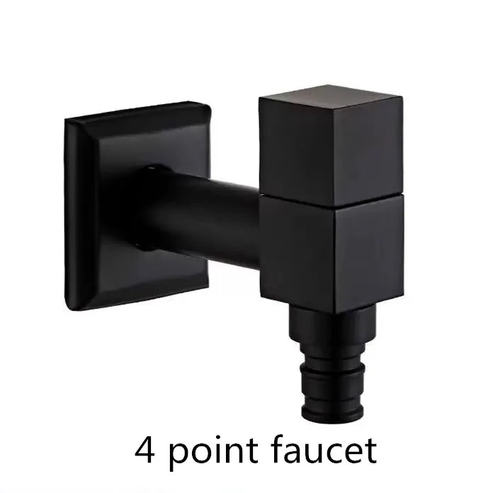 Black Brass Wall Mount Faucet G1/2 Tap Garden Washing Machine Use