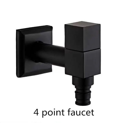 Black Brass Wall Mount Faucet G1/2 Tap Garden Washing Machine Use