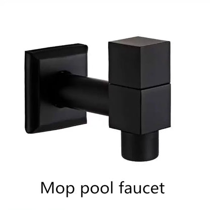 Black Brass Wall Mount Faucet G1/2 Tap Garden Washing Machine Use