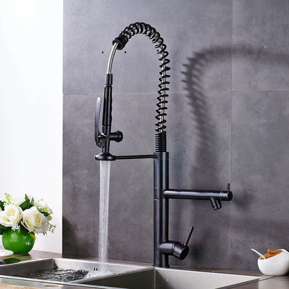 Luxury Black Bronze 360° Rotating Kitchen Mixer Faucet – Single Handle