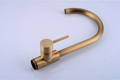 Luxury Brass Basin Faucet Single Handle Hot Cold Mixer Tap Gold