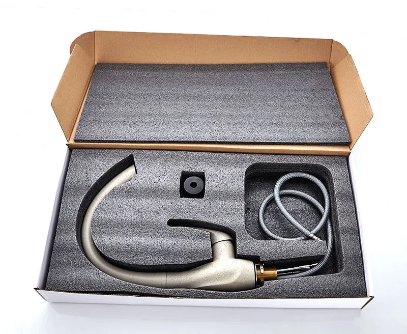 BAKALA Pull-Out Kitchen Faucet – Single Handle, 360° Swivel, Hot & Cold