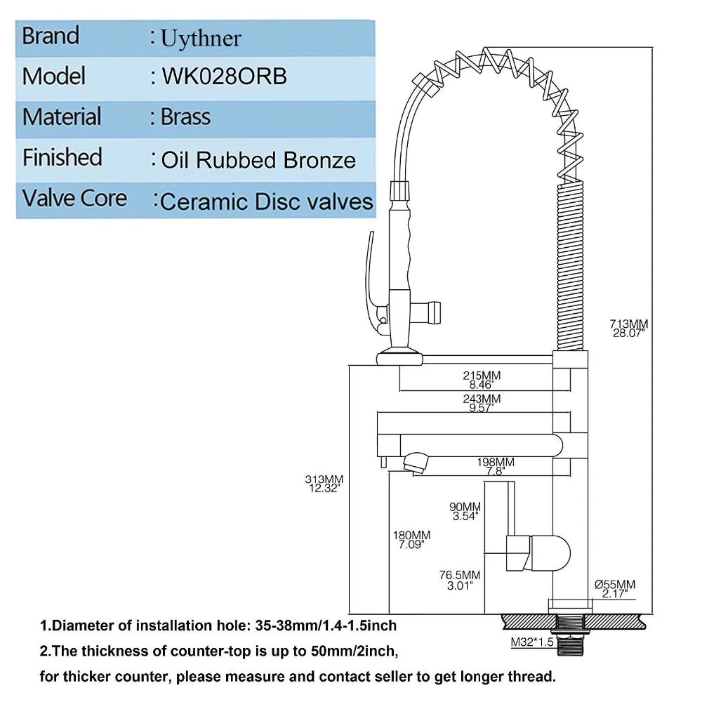 Luxury Black Bronze 360° Rotating Kitchen Mixer Faucet – Single Handle