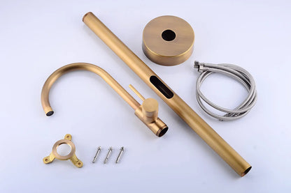 Luxury Brass Basin Faucet Single Handle Hot Cold Mixer Tap Gold