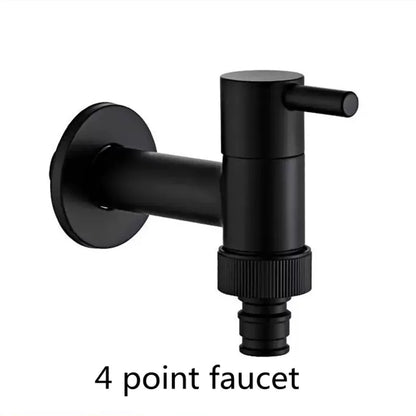 Black Brass Wall Mount Faucet G1/2 Tap Garden Washing Machine Use