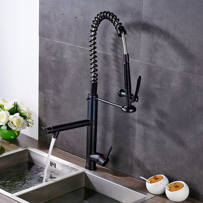 Luxury Black Bronze 360° Rotating Kitchen Mixer Faucet – Single Handle