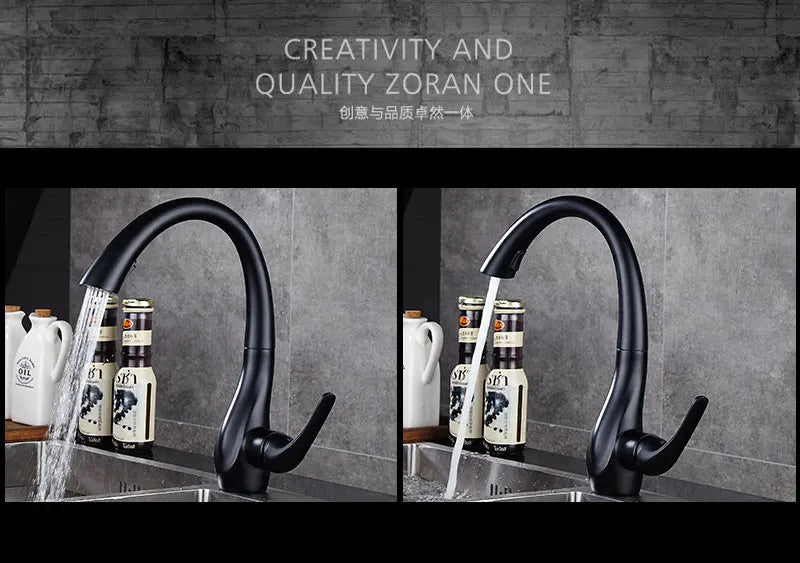 BAKALA Pull-Out Kitchen Faucet – Single Handle, 360° Swivel, Hot & Cold