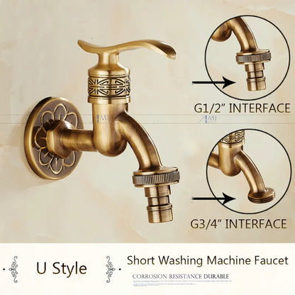 Antique Brass Dragon Garden Faucet – Outdoor Single Cold Tap