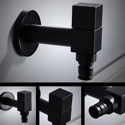 Black Brass Wall Mount Faucet G1/2 Tap Garden Washing Machine Use