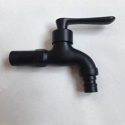 Black Brass Wall Mount Faucet G1/2 Tap Garden Washing Machine Use