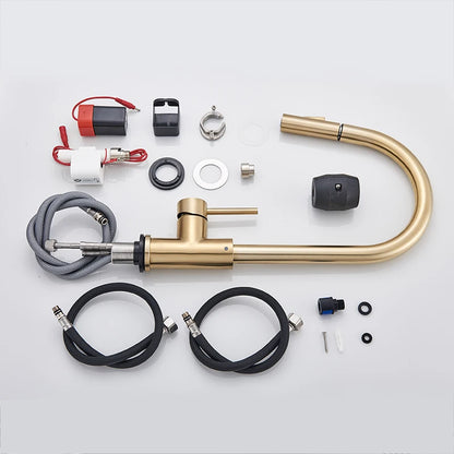 Brushed Gold Touch Sensor Kitchen Faucet 360°