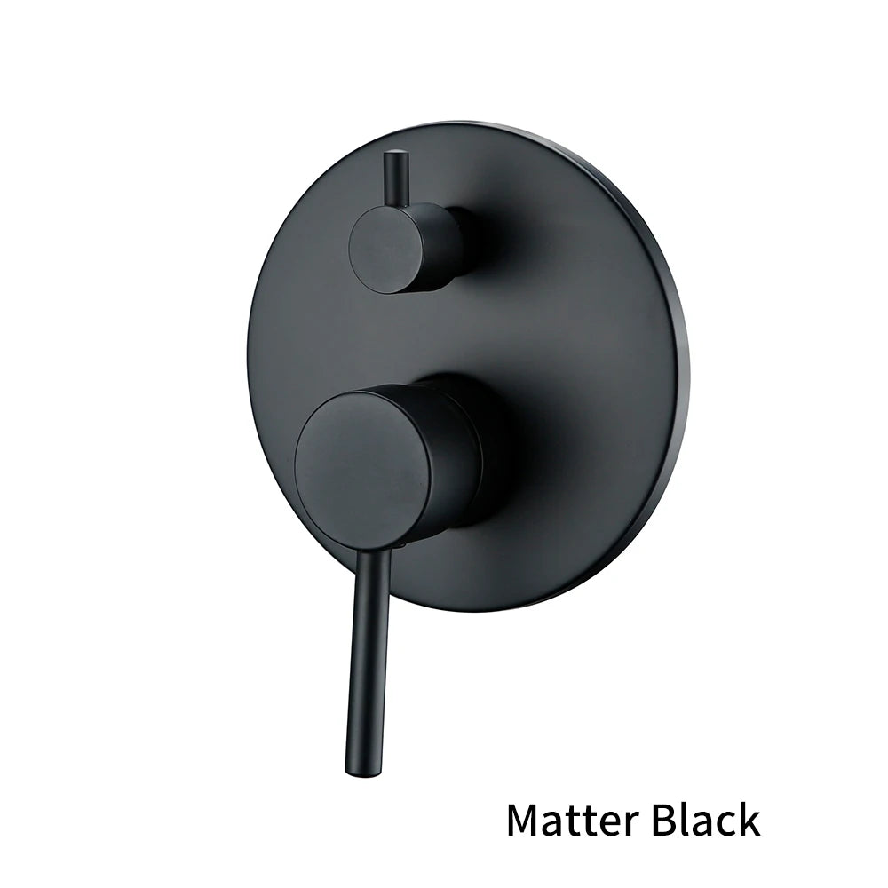 Black & Gold Brass 2-Way Concealed Shower Valve Mixer