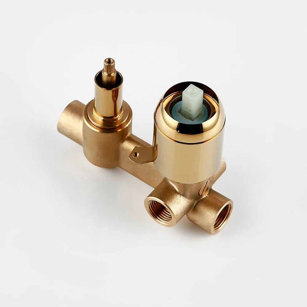 Black & Gold Brass 2-Way Concealed Shower Valve Mixer