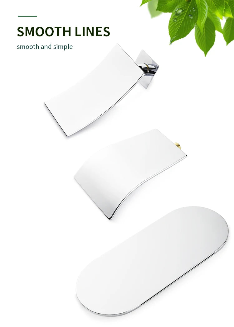 Wall-Mounted Waterfall Basin Faucet – Chrome Brass Single Handle