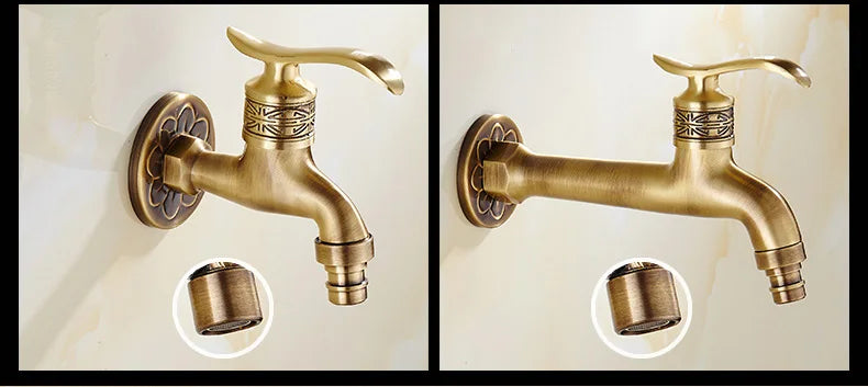 Antique Brass Dragon Garden Faucet – Outdoor Single Cold Tap
