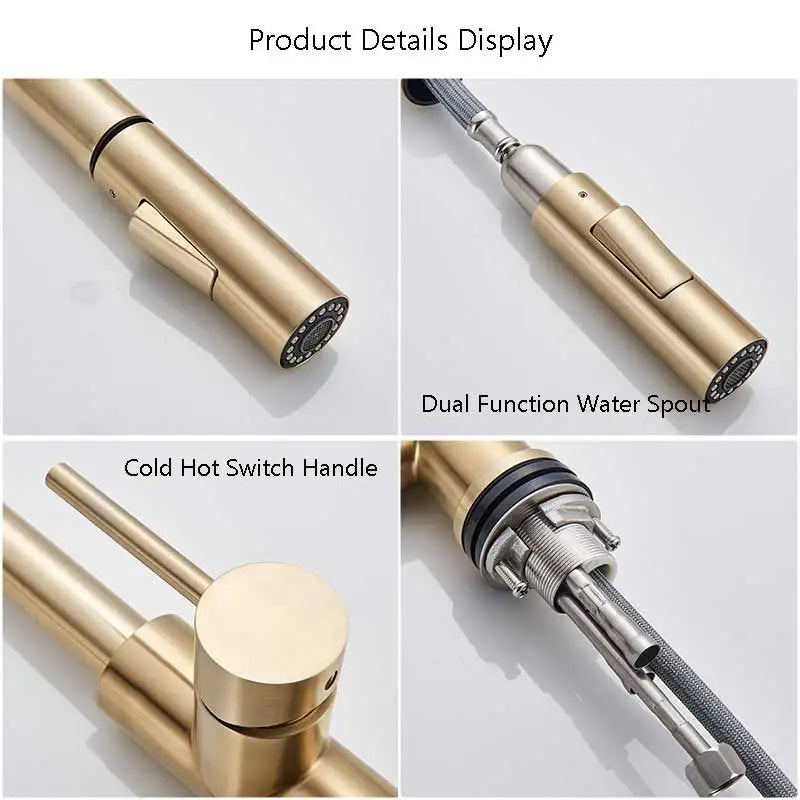Brushed Gold Touch Sensor Kitchen Faucet 360°