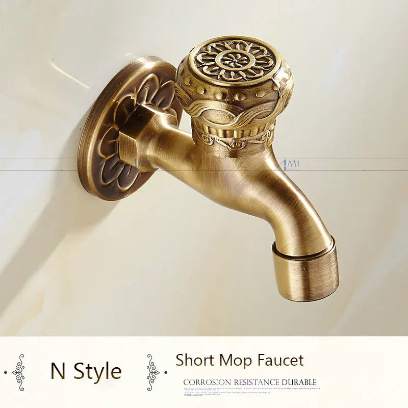Antique Brass Dragon Garden Faucet – Outdoor Single Cold Tap