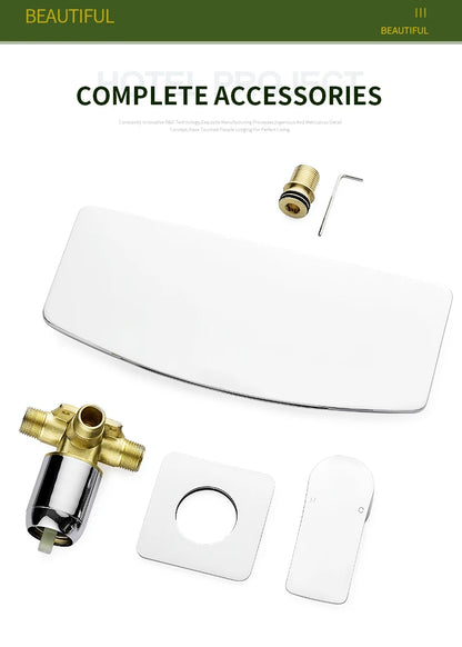 Wall-Mounted Waterfall Basin Faucet – Chrome Brass Single Handle