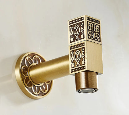 Antique Brass Dragon Garden Faucet – Outdoor Single Cold Tap