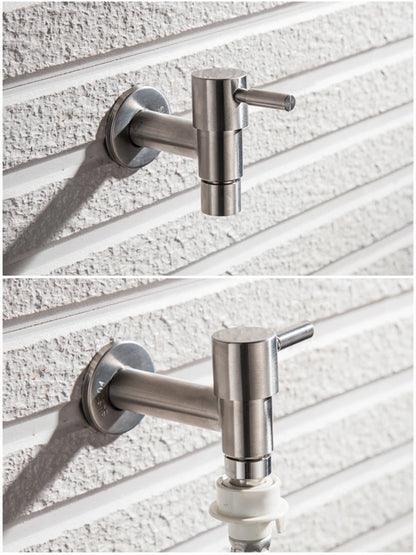 304 Stainless Steel Wall Mount Garden Faucet Brushed Outdoor Tap